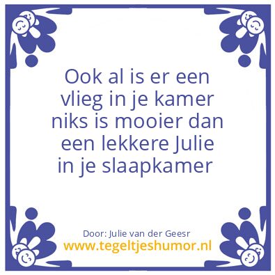 Tegeltje: Julie Van der Geest