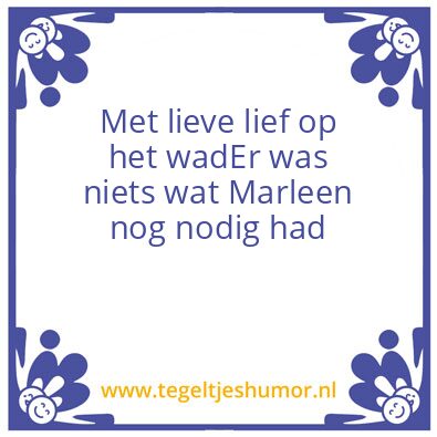 Tegeltje: Wad