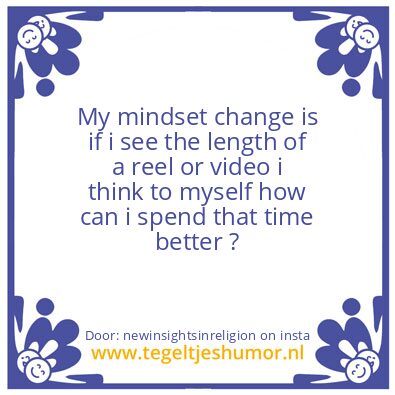 Tegeltje: My mindset change is :