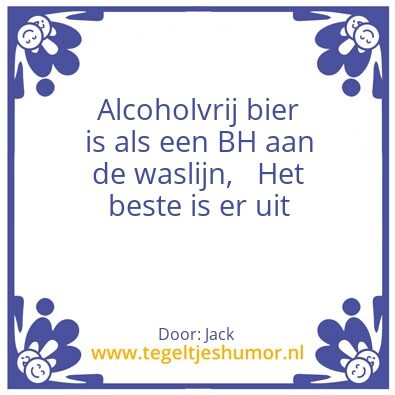 Tegeltje: Alcoholvrij bier
