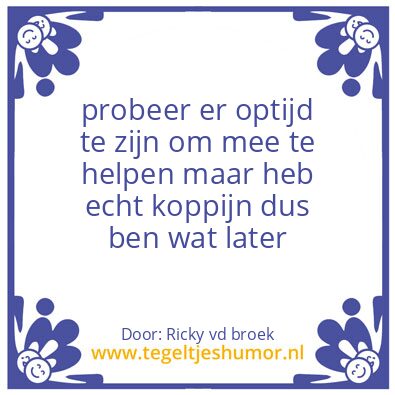 Tegeltje: Werk