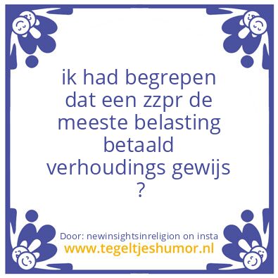 Tegeltje: zzp