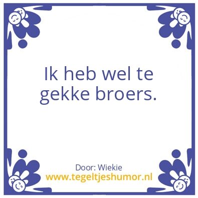 Tegeltje: Voor mijn broers