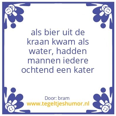 Tegeltje: bier uit de kraan