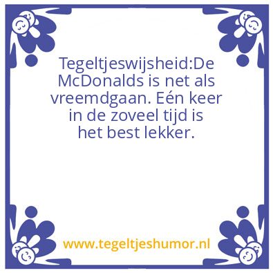 Tegeltje: McDonalds
