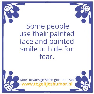 Tegeltje: painted face and painted smile