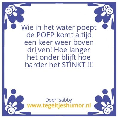 Tegeltje: poep
