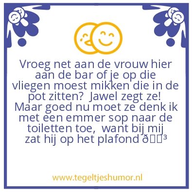 Tegeltje: Vlieg in pisbak