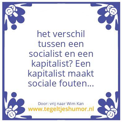 Tegeltje: socialist vs kapitalist