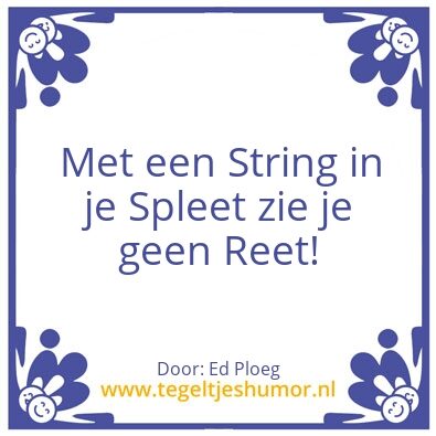 Tegeltje: String