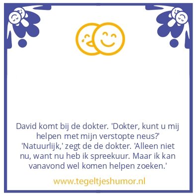Tegeltje: Verstopte neus