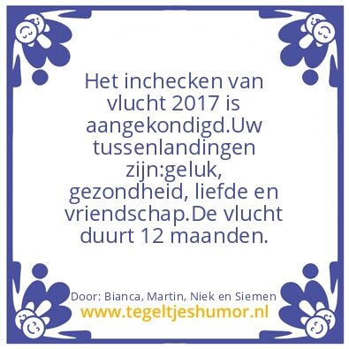 Tegeltje: nieuwsjaarsgroet