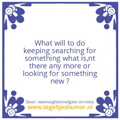 Tegeltje: For the record. !