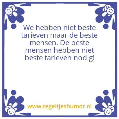 Tegeltje: Beste