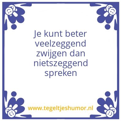 Tegeltje: Spreken