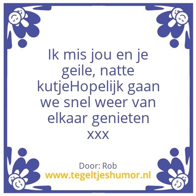 Tegeltje: Natte kutje