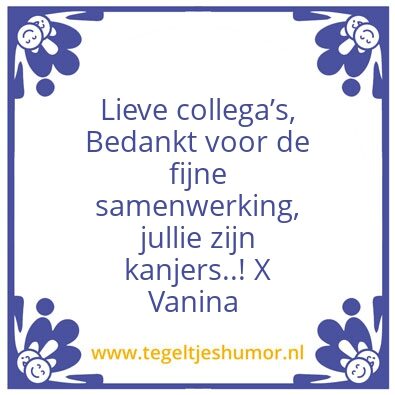 Tegeltje: Afscheid collegaâ€™s