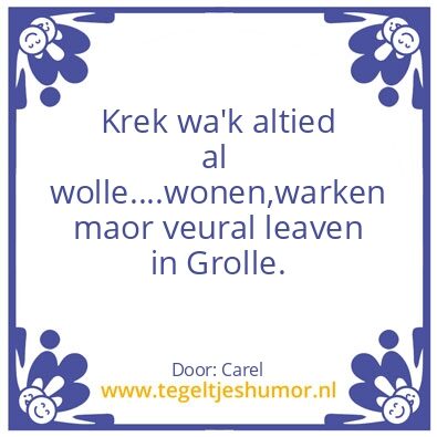 Tegeltje: Grolse wiesheid!