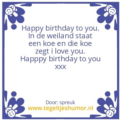 Tegeltje: verjaardag