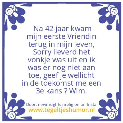 Tegeltje: Mijn eerste Vriendin.