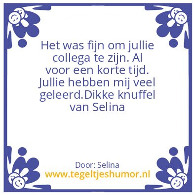 Tegeltje: Selina