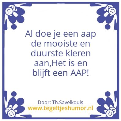 Tegeltje: Aap