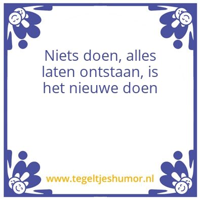 Tegeltje: Doen