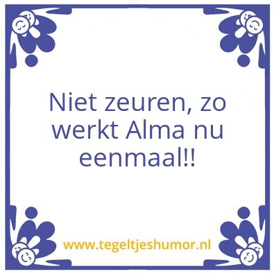 Tegeltje: Alma