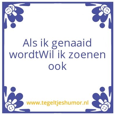 Tegeltje: Zoenen