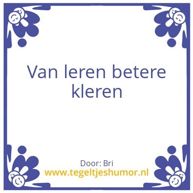 Tegeltje: Leren