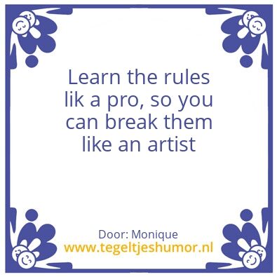 Tegeltje: Motto