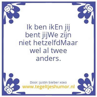 Tegeltje: we zijn allemaal verschild