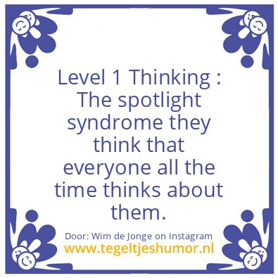 Tegeltje: Level 1 Thinking