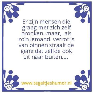 Tegeltje: pronken