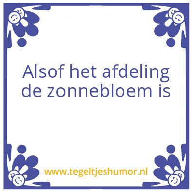 Tegeltje: Zonnebloem