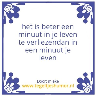 Tegeltje: minuutje
