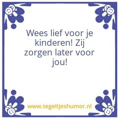 Tegeltje: Lief voor kinderen