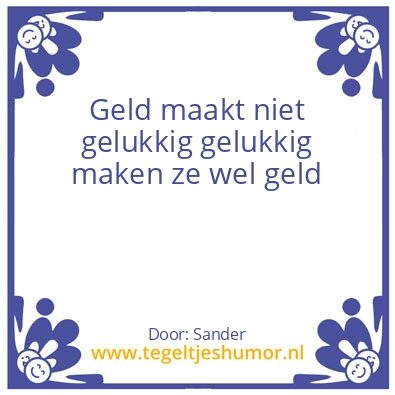Tegeltje: geld