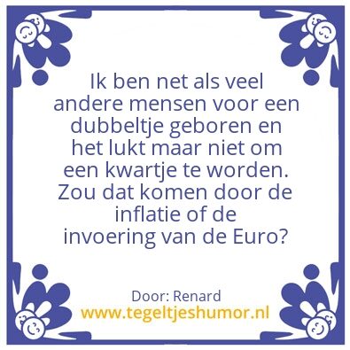 Tegeltje: inflatie