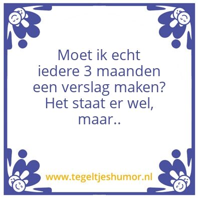 Tegeltje: Verslag