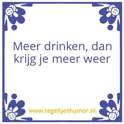 Tegeltje: drinken