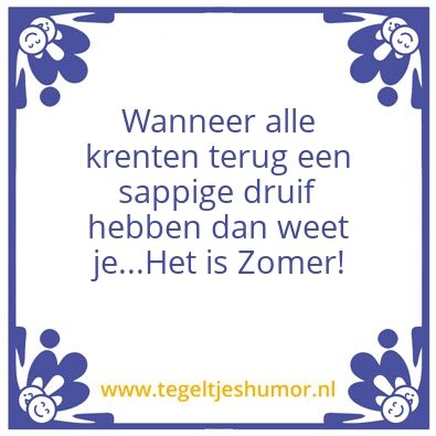 Tegeltje: Zomer