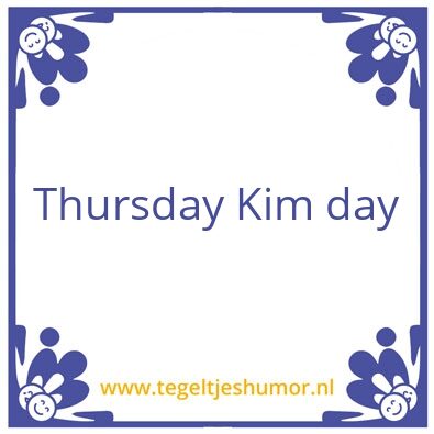 Tegeltje: donderdag
