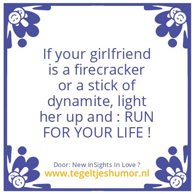 Tegeltje: RUN FOR YOUR LIFE !