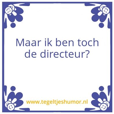 Tegeltje: directeur