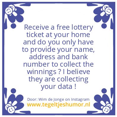 Tegeltje: A free lottery ticket  ?