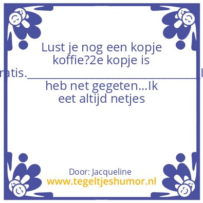 Tegeltje: Eten en drinken