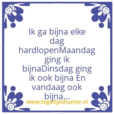 Tegeltje: Hardlopen