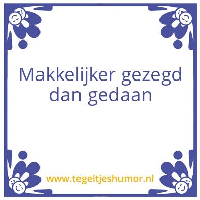 Tegeltje: gezegde