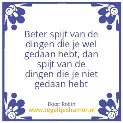 Tegeltje: Spijt